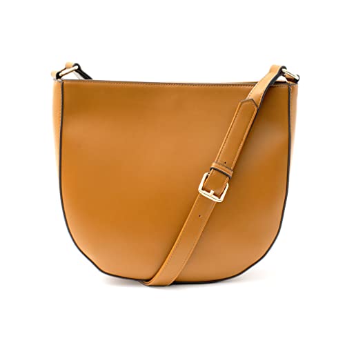 [VITAFELICE] ヴィータフェリーチェ 半月型 スリム ショルダー バッグ レディース yy093n (キャメル)