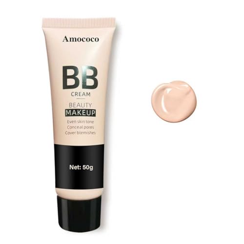 Amococo BB Cream, Long-Lasting Natural Beauty Makeup, 50g, 18-Hour Wear, Even Skin Tone & Pore Concealing (Ivory)
