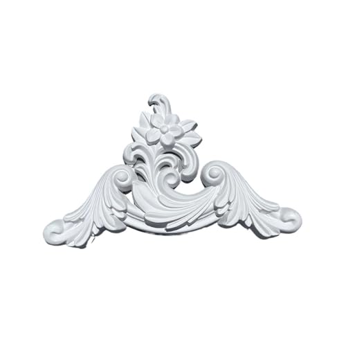 PU esquina flor decorativa techo fondo pared decoración del hogar artesanías hueco tallado espuma(White-01)