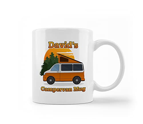 iCaseDesigner Personalised Campervan Ceramic Mug. Multiple Colour, Window & PopTop Combinations. Any Name and Message