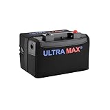 batterie lithium chariot golf trolem UltraMax Batterie lithium phosphate 12 V 22 Ah 18–36 trous pour chariot de golf - Livrée avec un chargeur et un sac de batterie