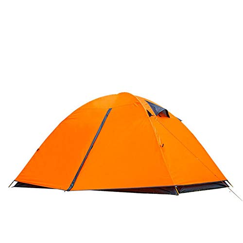 Tente alpinisme camping 4 saisons orange double couche avec tiges aluminium pour bivouac sauvage