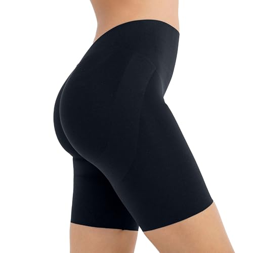 Reviews de Pantalones moldeadores para Mujer los más solicitados. 48 Leonisa - Pantalones Cortos moldeadores de compresión Moderada para Mujer, para Control de Abdomen Debajo de los Vestidos sin Espalda, 700-Negro, M