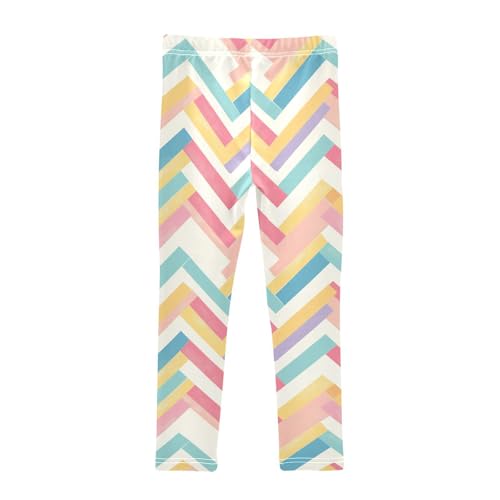 KLL Jamaican Color Zigzag Pattern Toddler Girl Legging Casual Full Length Athleisure Pants Running2
