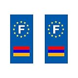 Autocollant plaque immatriculation moto drapeau armenie