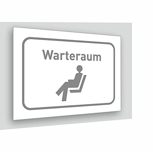 Interfoil Warteraum Schild Wartezimmer Praxis - Schild, incl. Schaumstoffklebepunkten zur Befestigung geliefert! DIN A5 (14,8 x 21,0 cm) Cover