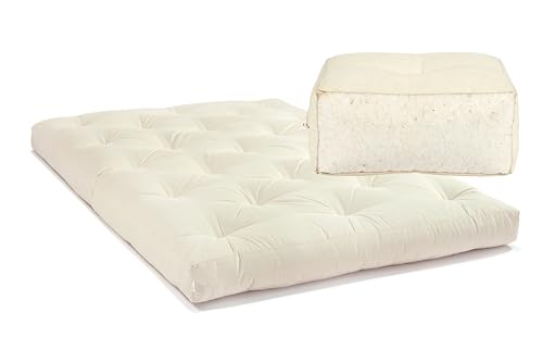 Futon Online Futón Colchón Japonés de Algodón 100% Natural, 90x200x14,5 cm (Ancho, Largo, Grosor)