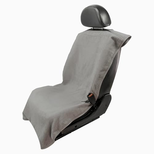 Seat Armour Gray Car Seat Towel Cover – Soft, Machine Washable & Absorbent Seat Protector – Quick Install, Multipurpose Vehicle Seat Cover for Workout, Beach, Travel – Universal Fit
