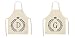 MJJLT Delantal de cocina con letras onduladas, delantal de lino y algodón para limpieza del hogar, salón de cocina casera, babero para adultos QQ48 , 2 uds., 47x38cm
