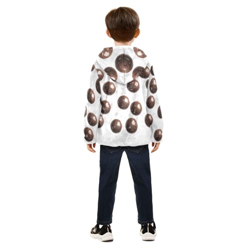 Chocolate Balls Girls Fleece Jacket Girls Fall Jacket Girls Zip Up Hoodie Girls Sherpa Jacket 2-10T4