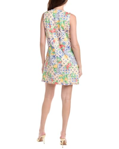 Image of Anne Klein Women's Sleeveless Crew Neck Print Shift Mini Dress