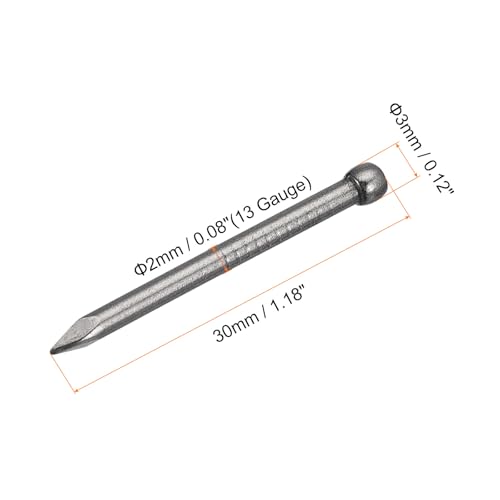 QUARKZMAN 50 Stück 30mm 1-3/16 Zoll Handgetriebene Hardware Kohlenstoffstahl Nägel Verlorener Kopf Nägel