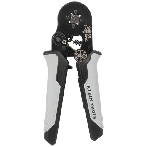 Klein Tools 34055 Ferrule Crimping Tool, Square Crimper Pliers for 10 to 22 AWG Wire Terminals...
