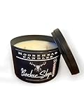 Barbershop Candle for Men – 16oz Double Wick, Matte Black Jar – Baby Powder, Cedarwood & Aftershave Scent – 60 Hour Burn Time – Masculine Luxury Soy Blend by Moosehead Candles