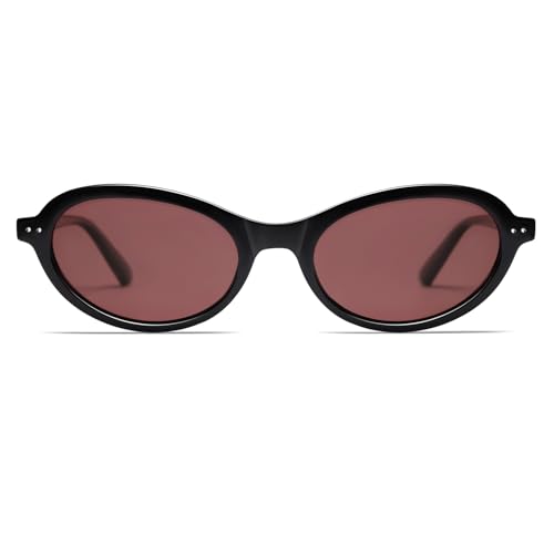 VANLINKER Trendy Oval Polarized Sunglasses for Women Men Small 90s Style Retro Cat Eye Frame Narrow Sleek Design VL9847