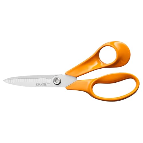 Fiskars Classic Ciseaux, Lames Dentelées, Pour Droitier, Longueur Totale : 18.7 cm, Vis Torx Améliorée et Poignée Plus Ergonomique, Acier de...