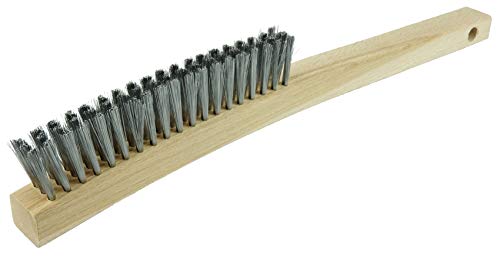 Image of Weiler 44116 Plater's Brush, Steel Fill, 3 X 19 Rows, Curved Handle, Made in the USA (Pack of 12)