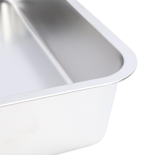 Caixa de Areia de Aço Inoxidável, Bandeja Superior Aberta da Maca do Gato Lado Alto Anti Respingo Ca