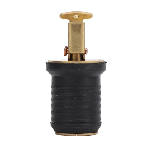 ChiweiJ Brass Livewell Bait Well Drain Plug, Marine Boat Drain Plug with Tight Sealing Threaded Design, Adjustable Leak Proof Drain Plug for Bilge Beam Seawall Hull (1inch)