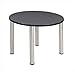 36 in. Round Grey Table & Chrome Post Legs
