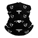 Unisex Neck Gaiter Sun Protection, Compact Lightweight Soft Face Mask Scarf, Fashion Comfy Bandana for Travel, Sports, Love Heart Nurse Heartbeat Black And White