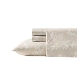 Wrangler - Queen Size Sheet Set, Ultra-Soft & Wrinkle-Resistant Bedding for Year Round Comfort, Deep Pockets, Bed Sheets with Matching Fitted Sheet & Pillowcases (Foliage Beige)