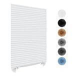 Maritown Stick on Blinds Windows,No Drill Instant Temporary Curtains Light Filtering Shade,Privacy Protection Bedroom,Kitchen,Bathroom Easy Fit Blinds,with 2 Clips, Filtering-white