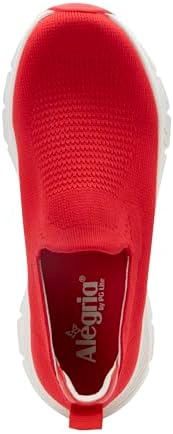 Alegria Women's ReBounce Waze Lightweight Athletic Slip On with Knit Upper Handfree Shoes Red 7 M US | Image 3