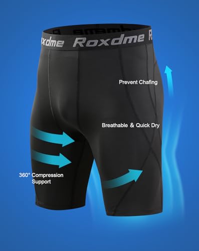 Image of Compression Shorts Men Spandex Sport Gym Shorts Athletic Workout Running Tights Training Underwear