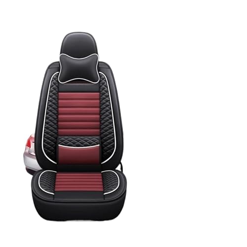 Housses de siège voiture en cuir noir et rouge élégant pour Seat Leon et Ibiza