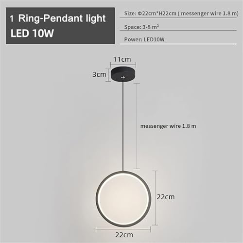 Lámpara de araña LED regulable de 22cm con mando para comedor moderno 2