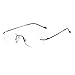 Mens Rimless Rectangular Clear Super Light Weight Reading Glasses 3.5 Black