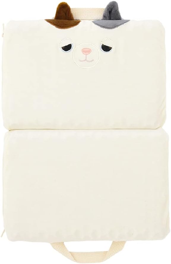 りぶはあと ぷにもち折りたたみクッション ねむねむアニマルズ ミケネコのゆず (全長約35cm) ハニカム構造 ゲルクッション 87401-10