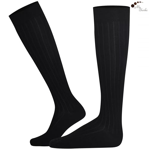 Image of Mysocks Knee High Socks for Women Men Combed Cotton Seamless Toe Tall Long High Socks