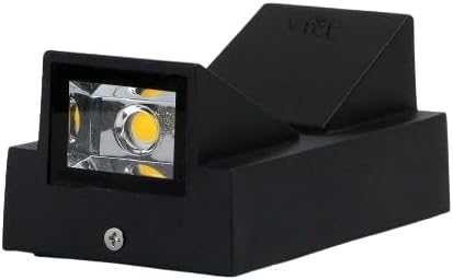 Metal 6W Led Waterproof Wall Light, Warm White 3000K Ip65 Matte Modern Porch Lighting Mount Up And Down Garden Light Fixture Indoor Outdoor (Black Body)