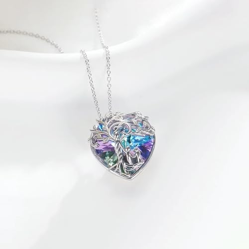 Nana Mom Grandma Aunt Gifts Necklace for Women 925 Sterling Silver Crystal/Opal Jewelry Pendant Birthday Gift2