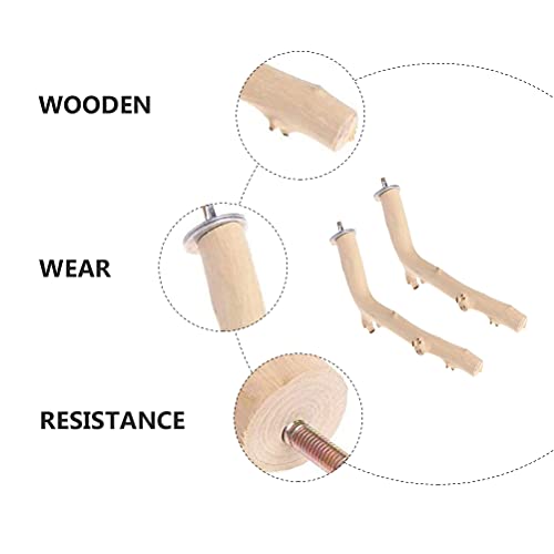 iplusmile Vogel Accessoire 2 STKS Vogels Baars Houten Pole Papegaai Slijpen Tanden Staaf Papegaai Kooi Staande Staaf - Afbeelding 4