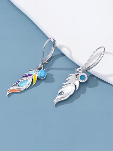 YYB Turquoise Dangle Earrings for Women 925 Sterling Silver Western Teardrop Bohemian Drop Earrings Christmas Gift for women2