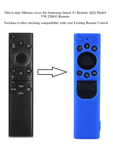 Image of Silicone TV Remote Cover Compatible with Samsung Smart TV Remote 2023 BN59-01432G BN59-01432A (Samsung Smart TV 2022 Solar Remote Cover - Style 6, Blue - Style 6)