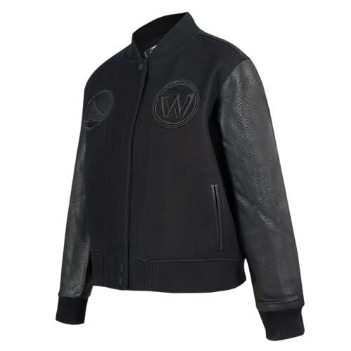 Womens NBA Classic Triple Black Varsity Jacket3