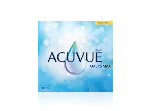 Acuvue Oasys Max 1-Day MULTIFOCAL Lentes diarias con Tecnología TearStable, filtro de luz OptiBlue y diseño Pupil Optimized, +1.75 dpt, diámetro 14.3 mm, 90 unidades, +1.50 adición, curva base 8.4 mm