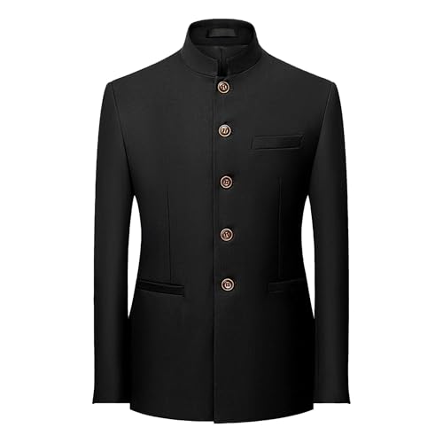 Mens Casual Suit Blazer Jackets Stand Collar Business Sport Coats Lightweight Lined Dress Suit Sport Coats