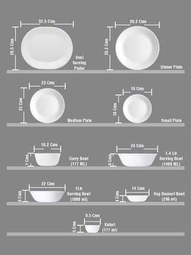 Image of Corelle Livingware 16 Pc Nuclear Family Set Katori - Morning Blue