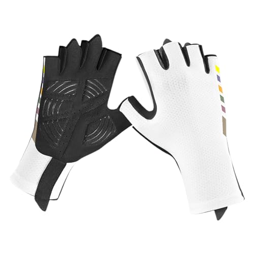 Guantes de ciclismo sin dedos, guantes de absorción de golpes para ciclismo de verano, transpirables, elegantes guantes de ejercicio al aire libre para hombres y mujeres para correr