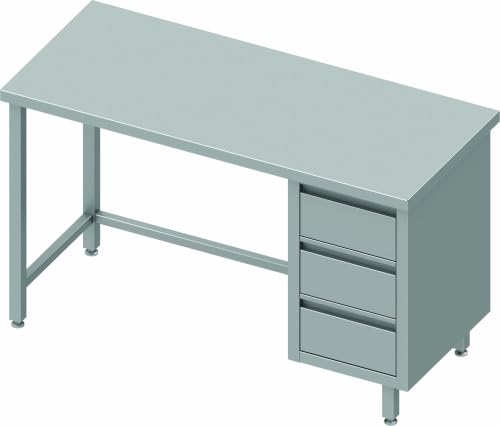 STALGAST Table de Travail INOX avec 3 Tiroirs - Gamme 800