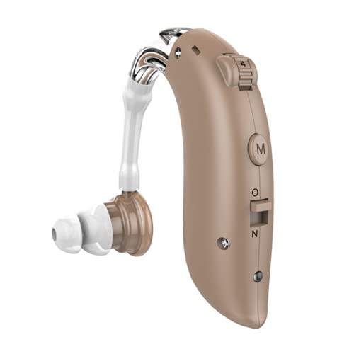【正規品】 SUPLI 高齢者適用 集音器 音声拡張器 耳掛けタイプ 左右両用 充電式 音量4段階調整 環境騒音低減 ノイズ抑え 軽量 小型 イヤーピース4個付き 高齢者向け 両親 敬老の日 父の日 母の日 プレゼント (1, ベージュ)