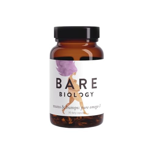 Bare Biology Omega 3 Pregnancy Supplement - Mums & Bumps Fish Oil Capsules (30 Servings) DHA 560mg, High Strength & 3rd Party Tested for Preconception, Pregnancy & Breastfeeding