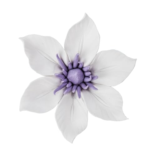 IMIKEYA Decoración De Pared Floral 3d Clemátide Cerámica Arte De Pared Único Para Hogar Oficina Boda y Jardín Adorno De Clemátide Relieve Pieza Única