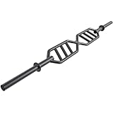 SELEWARE Multi-Grip Swiss Barbell Olympic Bar Football Barbell for Neutral Position Arm Chest Lifting Strength Training Home Gym Workout Equipment Cable Attachment 80'' Long