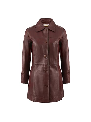 Leather Artist Women’s Lambskin Leather Car Coat – Classic 3/4 Length Style Overcoat (LA-Car.C.Wo.-Tan-XL)